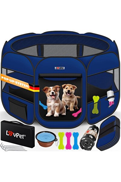 Lovpet Loc de joacă pliabil pentru câini albastru, Sistem pop-up