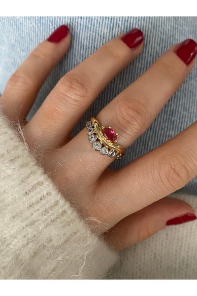 Pinery Jewels Limited Edition - Ellipse Row Single Stone Bottom Adjustable Wo...