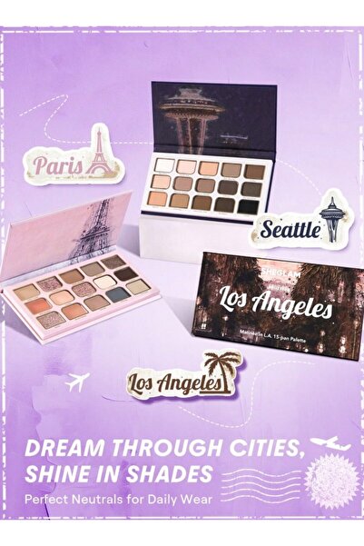 SHEGLAM 15 Renkli Yüksek Pigmentli Mat ve Metalik Göz Farı Paleti(Retro coast)