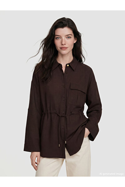 LC Waikiki Rmz Gi̇yi̇m Farkiyla Tie-Dye Detailed Drawstring Women's Shirt