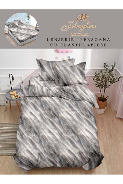 trendyhome 4-Piece Single Bed Linen, with Elastic, Fine Cotton, Modern Print