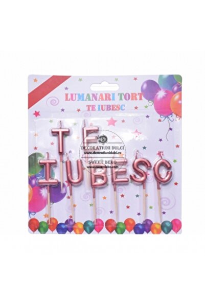 Decoratiuni Dulci Lumanari rosu metalic TE IUBESC