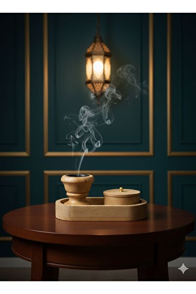 alreef geft طقم مبخرة خشبية بتصميم عصري