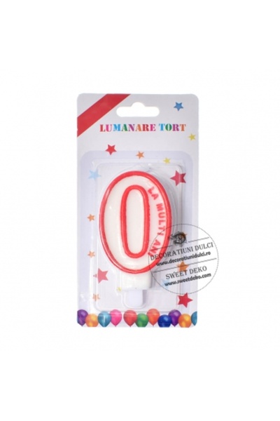Decoratiuni Dulci Number candles, Happy Birthday - Number 0