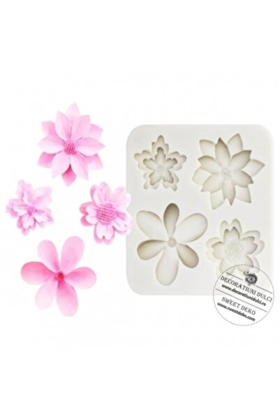 Decoratiuni Dulci Mulaj din silicon flori cu petale duble