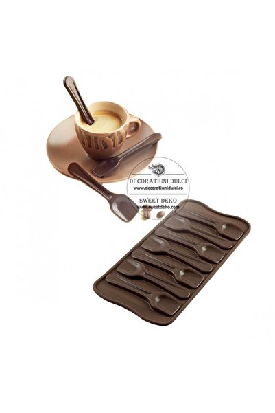 Decoratiuni Dulci Mulaj lingurite ciocolata/izomalt, Scg28 choco spoon Siliko...