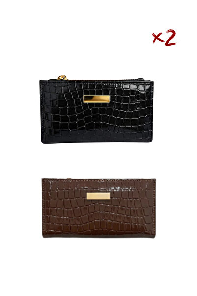 NEWISH POLO ACCESSORIES 2-Piece Women's Crocodile Patterned Wallet |   Zipper...
