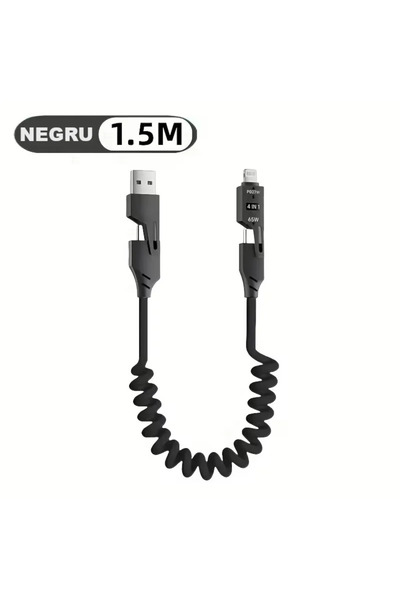 ABYZ 4 in 1 Data Cable with Fast Charging - USB, Lightning and Type -C Flexib...