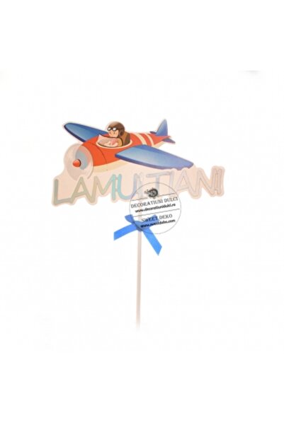 Decoratiuni Dulci Topper din carton, micul aviator