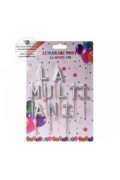 Decoratiuni Dulci Lumanari argintii LA MULTI ANI