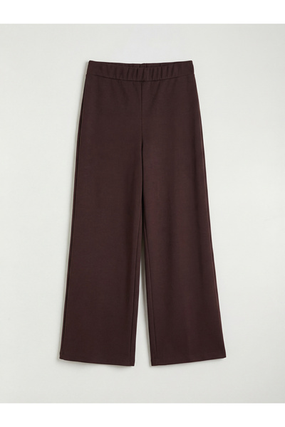 LC Waikiki Brown Elastic Waist Wide Leg Women's Sweatpants from Güli̇s Gi̇yi̇m
