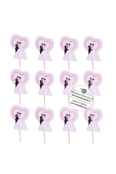 Decoratiuni Dulci Мини топер Mire si mireasa (12buc/комплект)