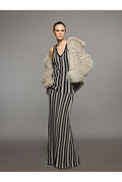 LC Waikiki Rmz Gi̇yi̇m Farkiyla Striped Skirt with Waist Cord