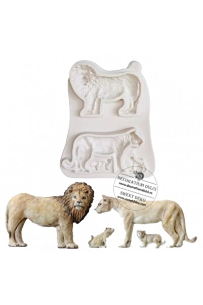 Decoratiuni Dulci Mulaj din silicon familie de lei