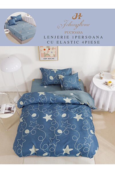 trendyhome 4-Piece Single Bed Linen, with Elastic, Fine Cotton, Modern Print