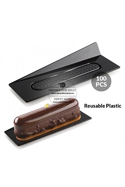 Decoratiuni Dulci Tavite negre dreptunghiulare monoportii (100 buc.)