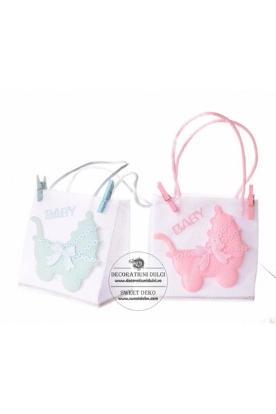 Decoratiuni Dulci Saculet marturie botez fetita/baiat - Bleu