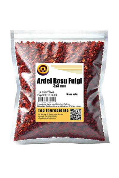 Top Ingrediente Ardei Rosu Dulce Fulgi 3x3mm Cal 1 - 500g