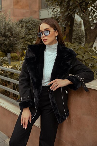 MyLook Suni Kürklü Süet Mont