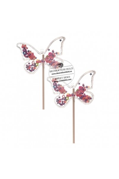 Decoratiuni Dulci Декор tort fluturasi confetti stelute roz