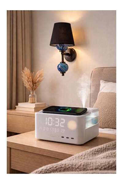 DEDE DİDİM SİYAH METAL APLİK MAVİ ÇİNİ TOPLU-CAM ARKALI