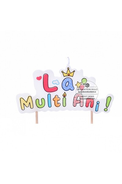 Decoratiuni Dulci Lumanare eticheta La multi ani! litere hazlii