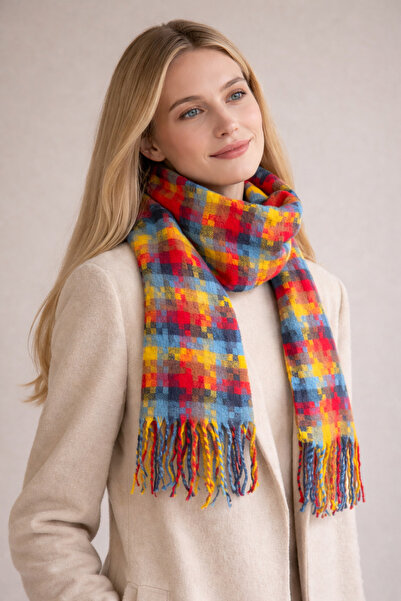 Şirin Giyim Aksesuar Eșarfă cu ciucuri pentru femei, șal moale cu textură moa...