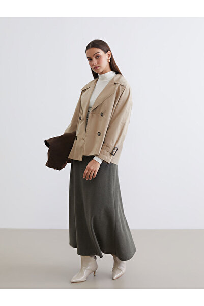 LC Waikiki Γυναικεία καμπαρντίνα με διπλό γιακά Oversize