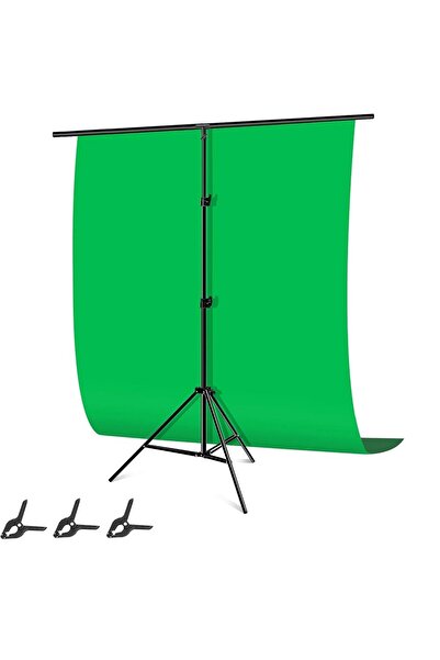 AZT 150*200cm T Stand Bar Fon Tutucu + Yeşil Fon Perde Greenbox Background Ba...