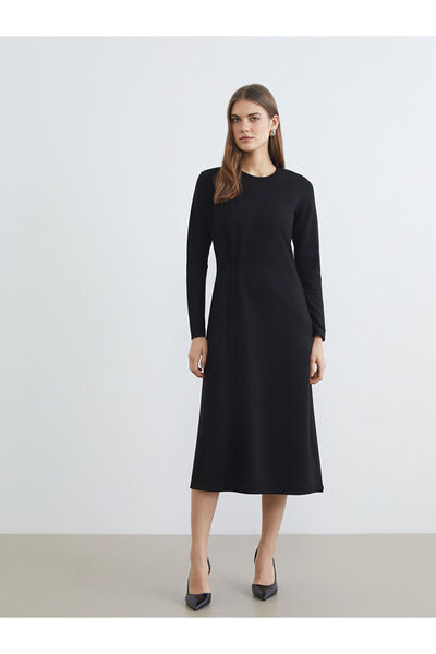 LC Waikiki Rmz Gi̇yi̇m Farkiyla Zero Roba Collar Gathered Dress