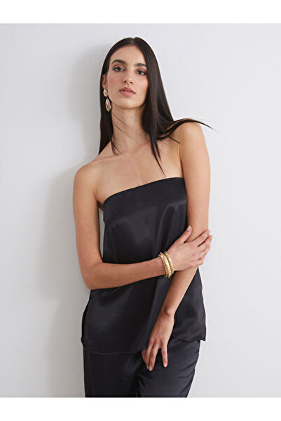 LC Waikiki Strapless Neckline Satin Blouse