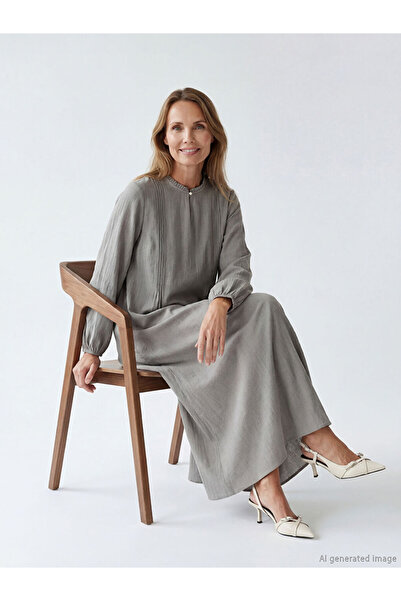 LC Waikiki RMZ GİYİM فستان بأكمام بالون وياقة روبا من FARKIYA