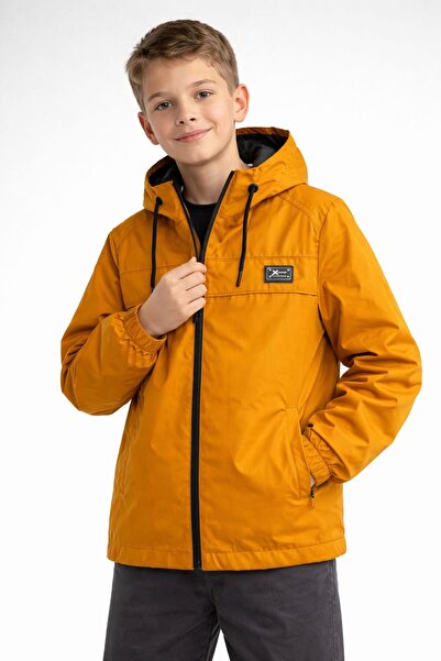 inebolu kids معطف واق من المطر موسمي مبطن بغطاء للرأس للأولاد مع جيوب