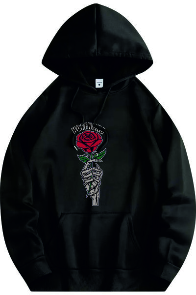 HOFFNUNG Unisex Cotton Oversize "Hoffnung Rose" Printed Crew Neck Comfortable...