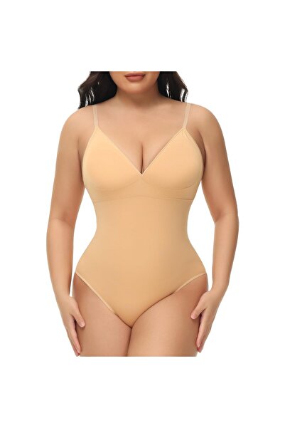 REORIA Body Shaper, Figninget, High Compression Tummy Control, High Waist, Beige