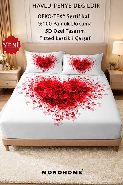 MonoHome 100% бавовняна простирадло з гумкою, спеціальний дизайн, 5d цифровий...