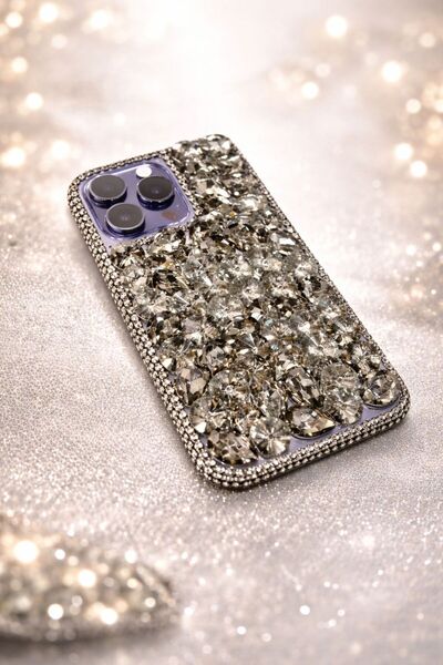 lotusbybuket حافظة آيفون 14 بروماكس مرصعة بالكريستال