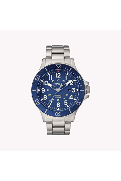 Timex Men's Silver Stainless Steel Watch, Blue Dial | Tw2r46000