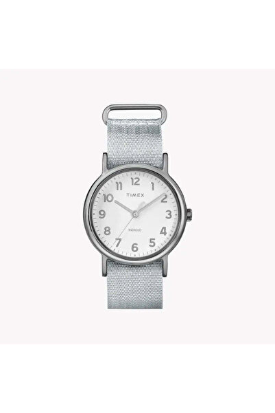 Timex Women's Silver Fabric Watch, White Dial | Tw2r92500