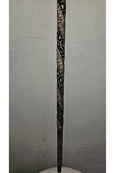 Saatistan Yılan motifli geleneksel el yapımı devrek bastonu, şık ve dayanıklı