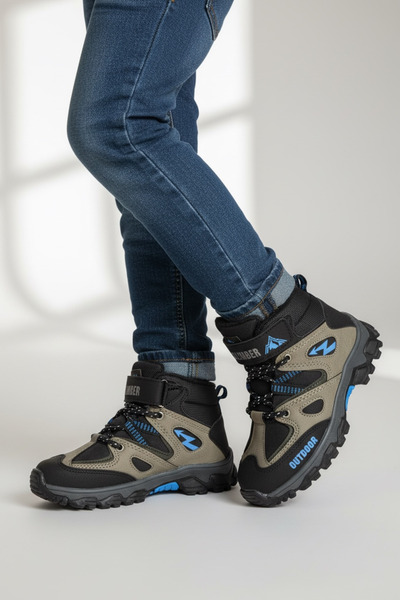 VOLTER Çocuk Outdoor Bot Cırtlı Bağcıklı Kaymaz Taban Suya Dayanıklı Kışlık S...