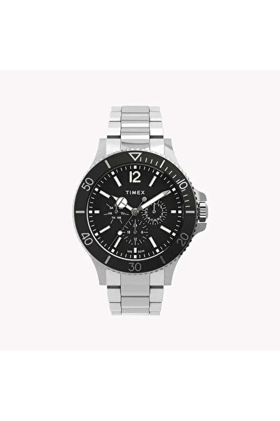 Timex Men's Silver Stainless Steel, Black Dial | Tw2u13100