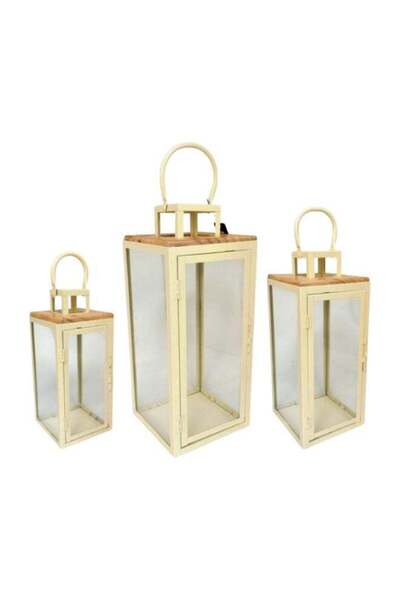 AZOZ MERCHLY مجموعة فوانيس رمضانية أنيقة مكونة من 3 قطع