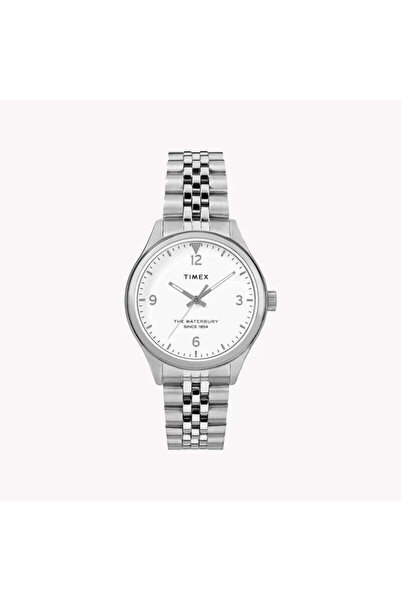 Timex Women's Silver Stainless Steel Watch, White Dial | Tw2r69400