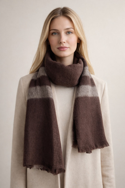 Şirin Giyim Aksesuar Шарф з картатим візерунком для жінок - м'який зимовий ша...