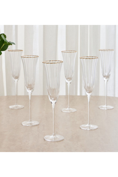 Generic Raqiya 6-Piece Flute Glass Set - 205 ml