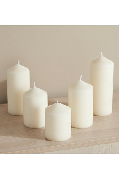 Generic مجموعة شموع لونا العمودية غير المعطرة المكونة من 5 قطع
