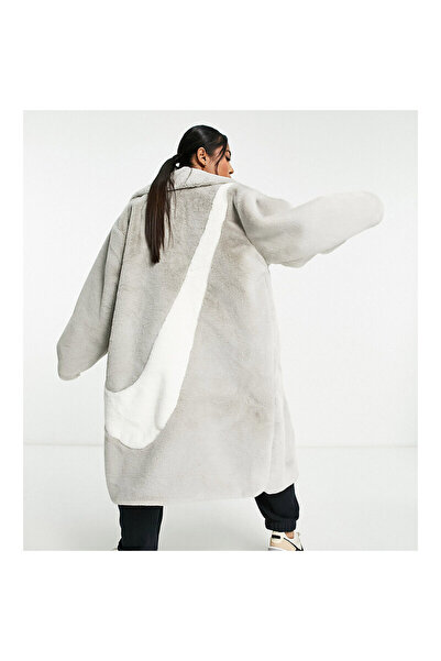 Nike Sportswear Large Swoosh Printed Faux Fur Full-Zip Long Melisa Spor