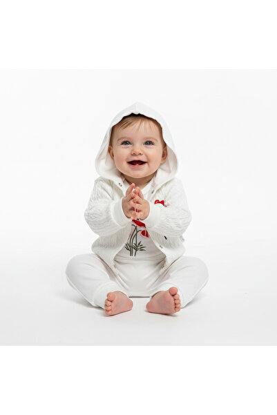 milay's life home collections Baby Girl 0-3 Months 100% Cotton Rose Embroider...