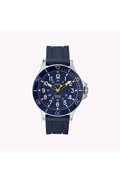 Timex Men's Blue Silicone Watch, Brass Case | Tw2r60700